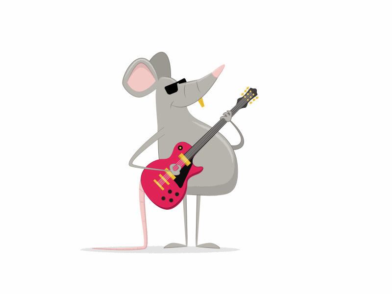 Guitar Rat animation cartoon character design christmas fraggle rock illustration lip sync motion