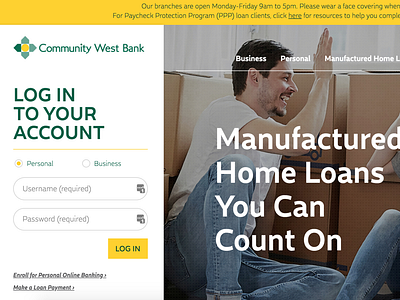 Community Bank Website Project
