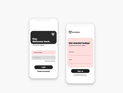 Login and Sign up page app login ui sign up ui