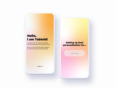 AI News Personalisation app gradient news ui