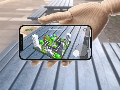 Utopia (Augmented Reality Race Game) app ar augmented augmentedreality branding design green ui ux virtualreality
