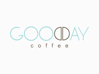 Good Day Coffee Logo idea blue brand branding brown grey logo type