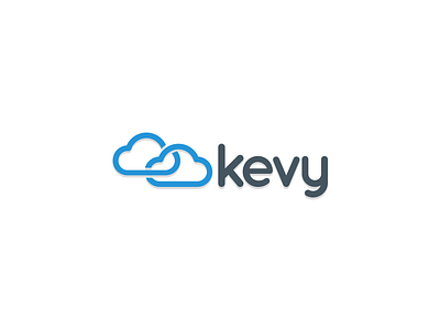 Kevy Logo blue brand cloud identity logo mark white