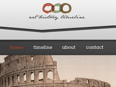 Timeline Web Design brown green grey navigation red ui web