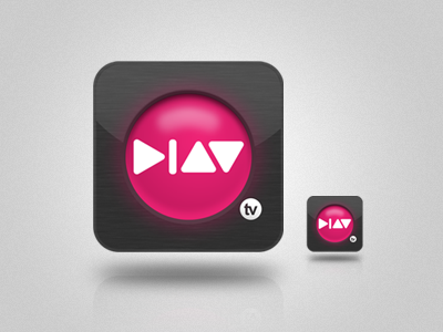 Play Tv App app black grey iphone pink template ui white