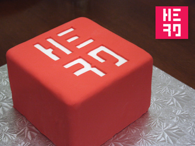 Hero Logo Cake cake logo photo pink sweet