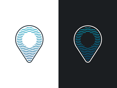 Surfing Tours black blue brand gradient identity logo mark white