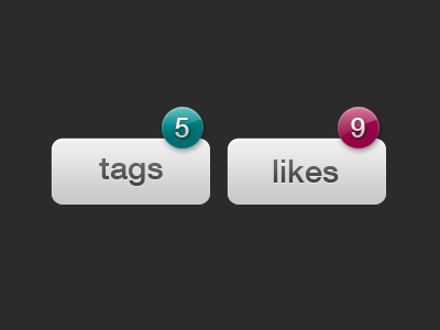 Tag and Like Buttons black blue button buttons grey pink