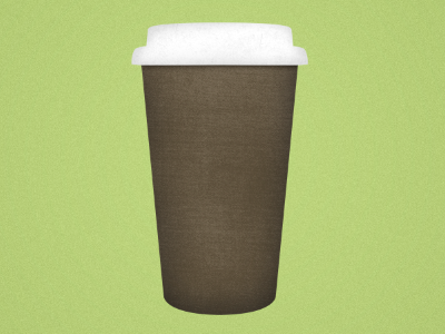Coffee Cup Illustration brown coffee cup green grey illustration white