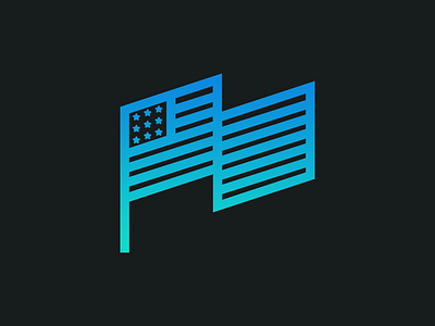 American Flag america blue flag glyph icon lines usa