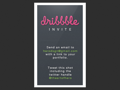 Dribbble Invite dribbble invite ticket