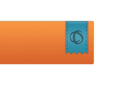 Header Ribbon blue orange ribbon white