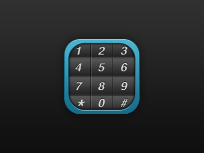 Phone Dial Icon app black blue grey phone