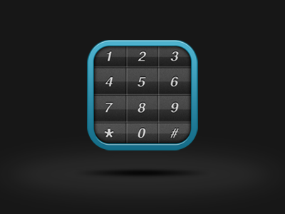 Phone Dial Icon V2 app black blue grey phone