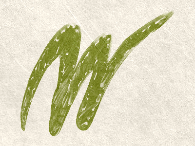 Brush Battle W - Rebound brush green letter paper texture type