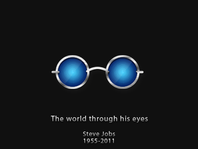 The World Through His Eyes – Steve Jobs apple black blue glasses gradient itunes jobs silver steve stevejobs