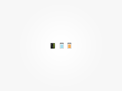 Action Method Icons blue book green icon logo notes orange pad pixels