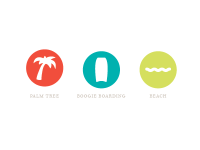 Things I Miss beach blue green icons illustration orange white