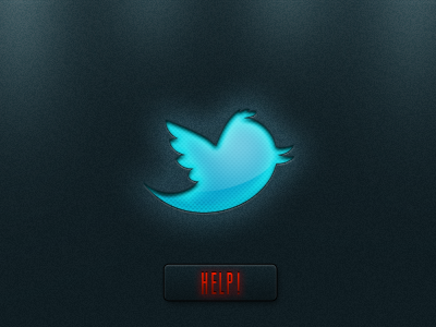 Twitter Help! bird blue glow icon twitter