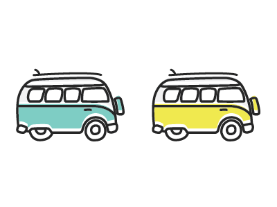 Van Wagon Icon blue car icon illustration yellow