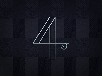 Number 4 blue font number pattern type