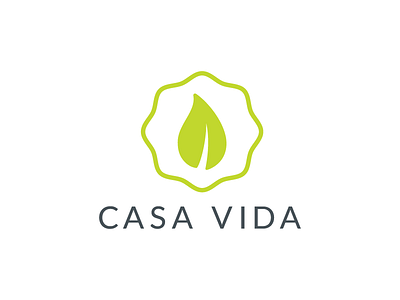 Casa Vida Logo Idea blue brand green identity leaf logo stamp