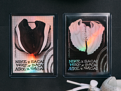 Sneaker Trading Cards black holographic nike print product sneakers trading cards