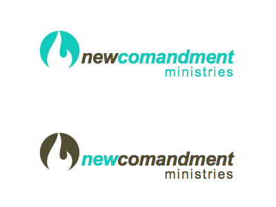New Commandment Ministries v2 brand brown circle flame green identity logo