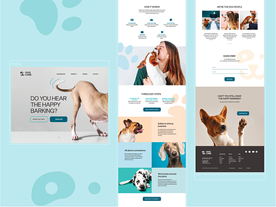Landing page design and Instagram feed for Dog Care Experts care dogs instagram landing page services social media design