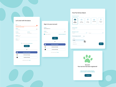 Dog Care / landing page forms care dogs forms landing page services ui design ux design webdesign website