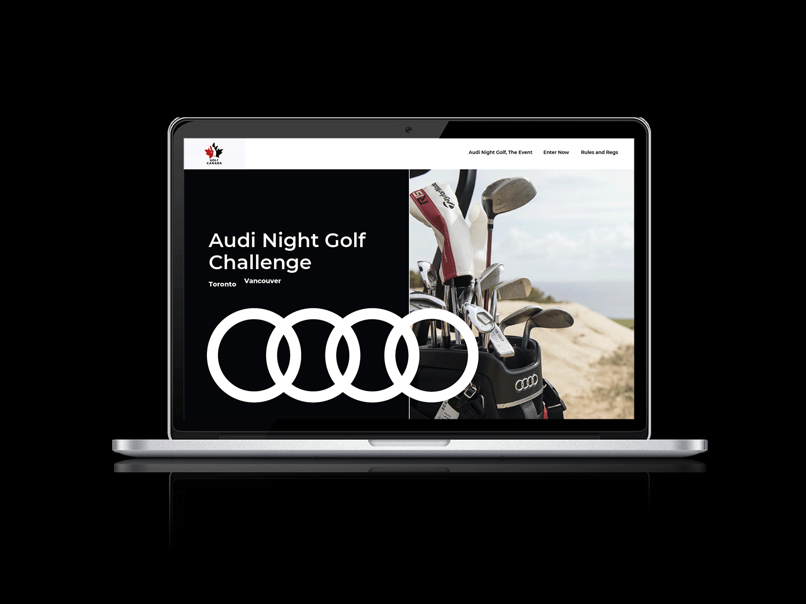 Audi Night Golf Challenge Contest branding graphic design logo ui web