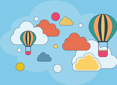 Air Balloon and Cloud. adobe illustrator art illustration illustration art vector vector art vector illustration