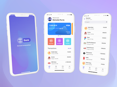 Banking app app bank banking finance mobile ui