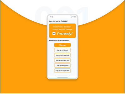 Daily UI #1 dailyui dailyuichallenge design figma mobile ui