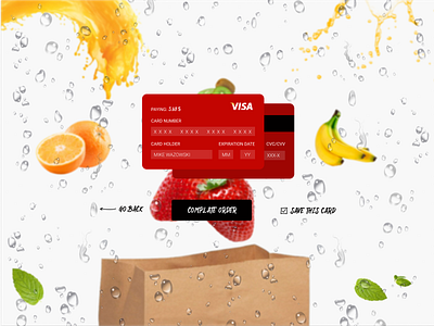 Fruit payment. Daily UI #2 card dailyui dailyuichallenge figma fruits payment ui