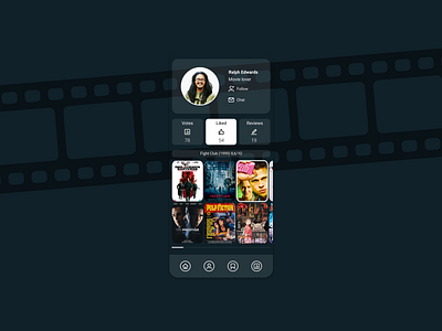 User profile in the movie app. Daily UI #6 dailyui dailyuichallenge design interface mobile mobile ui movie