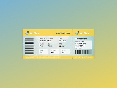 Daily UI 024. Boarding Pass