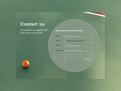 Contact us. Daily UI 028