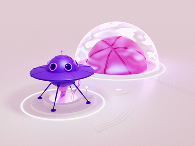 Next stop, Dribbble. 3d blender blender 3d colorful illustration photoshop sci fi space ufo