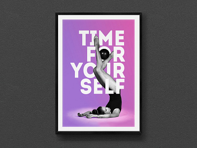 Poster "Time for your self" design fitness gymnastics photo poster print sport typography