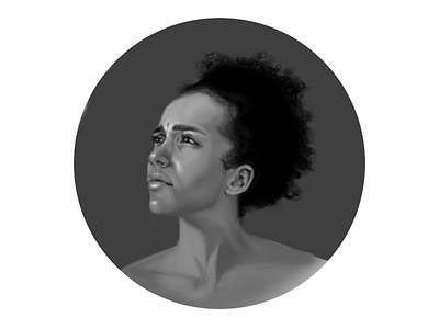 Realistic portrait black and white digital digital 2d girl portrait portraits realism realistic