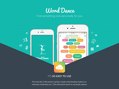 Word Dance app application digital flat ios iphone marketing ui user experience user interface ux