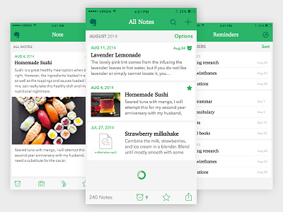 Cards design concept for Notes app ios iphone mobile notes ui ux