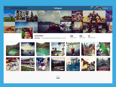 Web application design concept app application instagram ui ux web