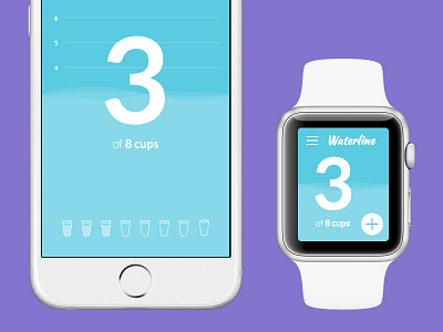 Waterline for iPhone & Watch app cup iphone line watch water waterline