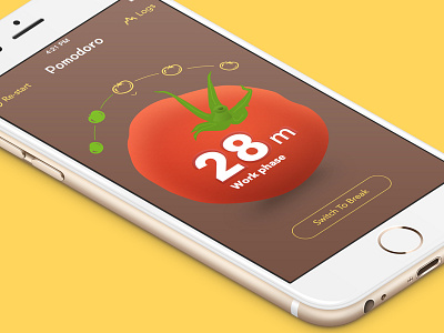 Creative Pomodoro app app graphics interface iphone pomodoro time