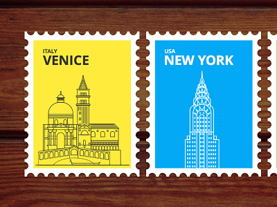 Stamps city country graphics illustration stamps