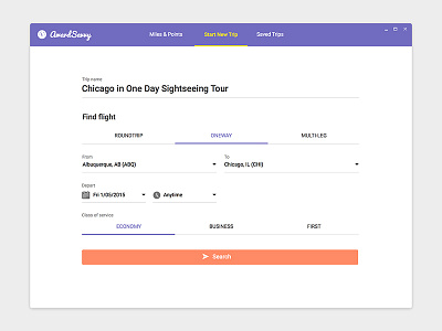 AwardSavvy Desktop Interface Design app desktop interface miles points search travel ui ux