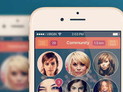 Mobile Community Experiment app apple avatar design flat fresh ios ios9 iphone minimal mobile simple