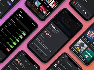 10 Dark Mode Categories app dark darkmode design design system flat ios mobile shop sketch ui ui design uikit ux uxdesign